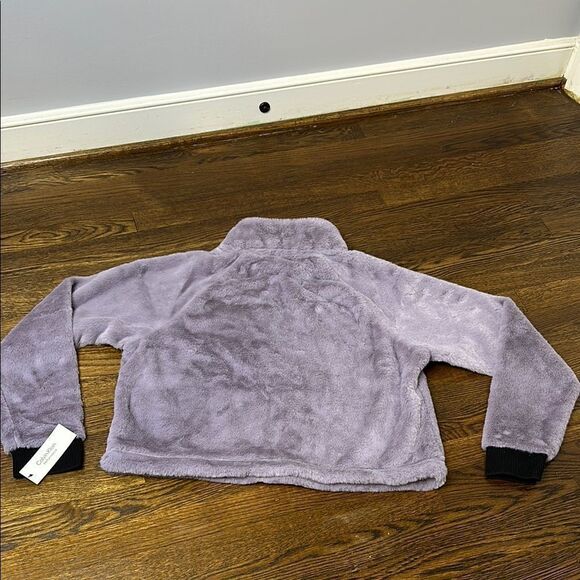Calvin Klein Dusty Lavender Fleece 1/2 zip Crop Jacket - Size Large - Picture 9 of 9